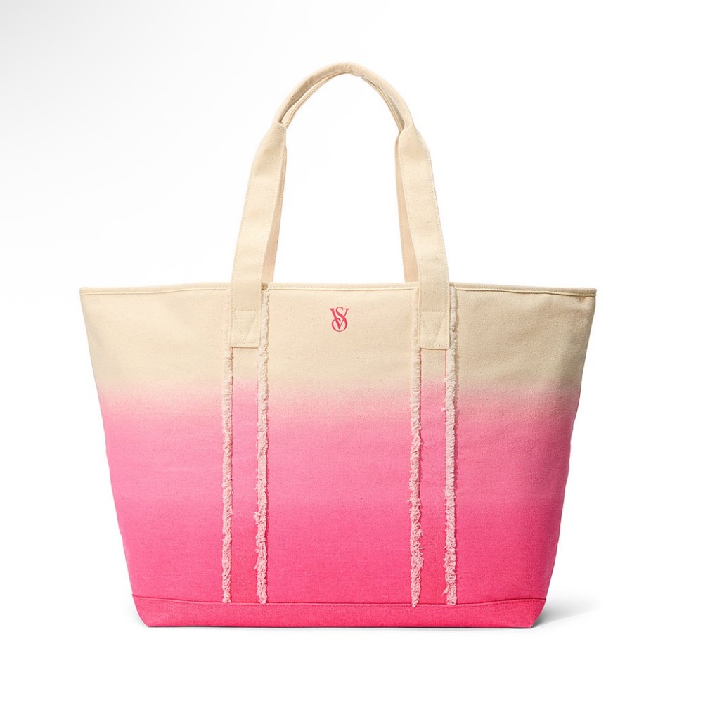 Beautiful New Victoria's Secret
Stylish Pink and Cream Tote Bag-Ombré Beach Tote
